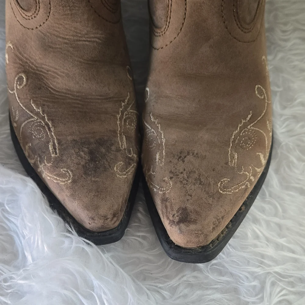 Smoky Mountain Western Cowboy Boots Youth Size 2R – Brown Embroidered‎ Leather